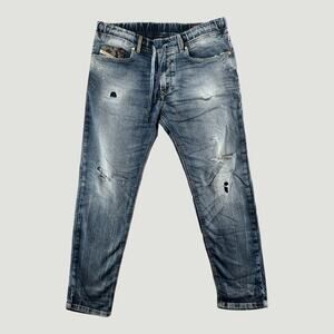 Diesel Waykee Distressed Denim Sweat Jeans Grunge Streetwear Mens 30